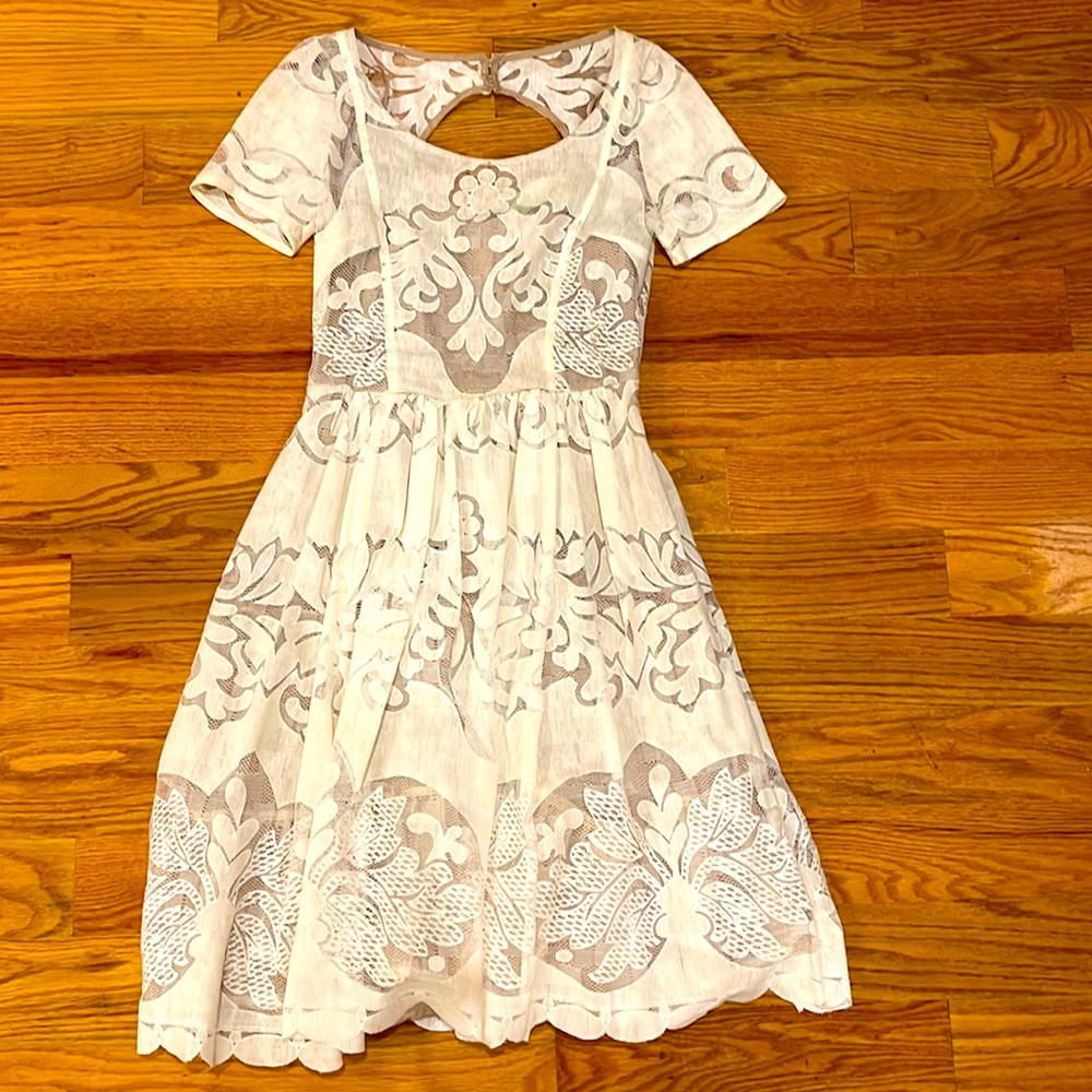 Anthropologie Plenty by Tracy Reese Ivory Stella Lace Dress Size 0